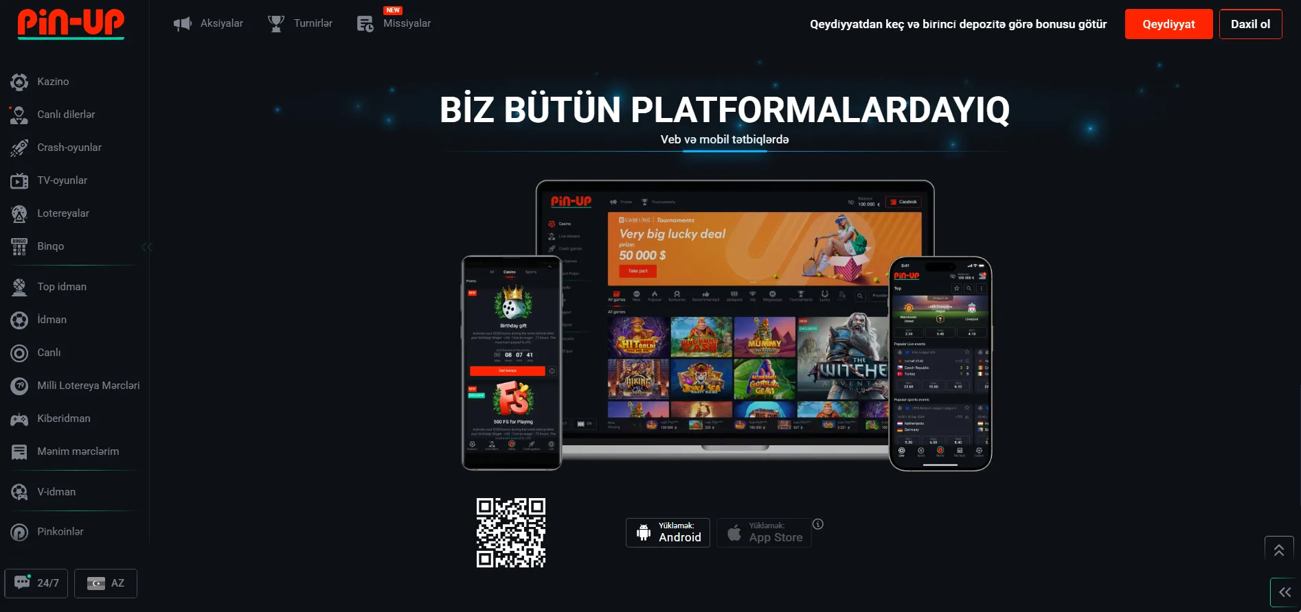Android üçün Pin Up rəsmi yukle və quraşdırma